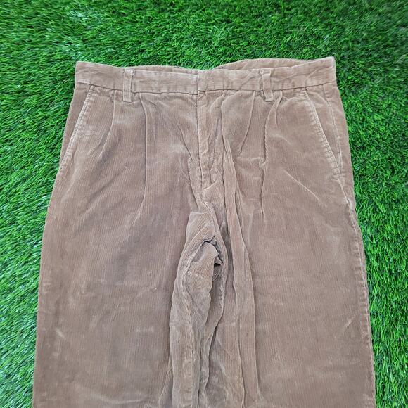 VTG Y2K Dockers Pleated Corduroy Pants 34x30 High Rise Relaxed Dark Academia - Picture 2 of 9